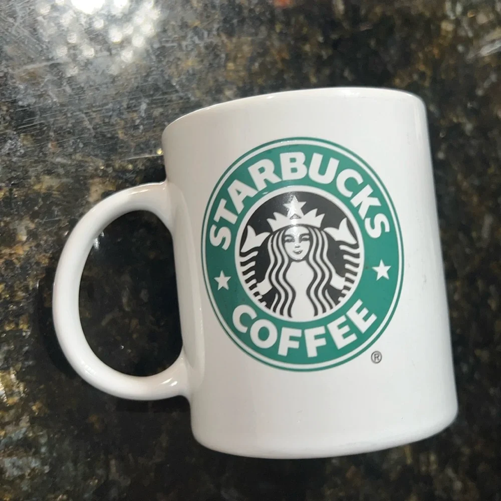 2008 Starbucks Ceramic Coffee Mug Double Sided Green Mermaid Logo